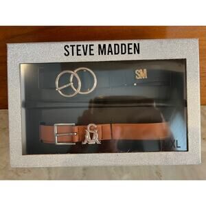 Steve Madden Belt Bundle Black & Brown L/XL